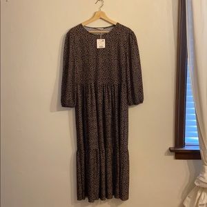 NWT Pull&Bear Midi Smock Dress in Black